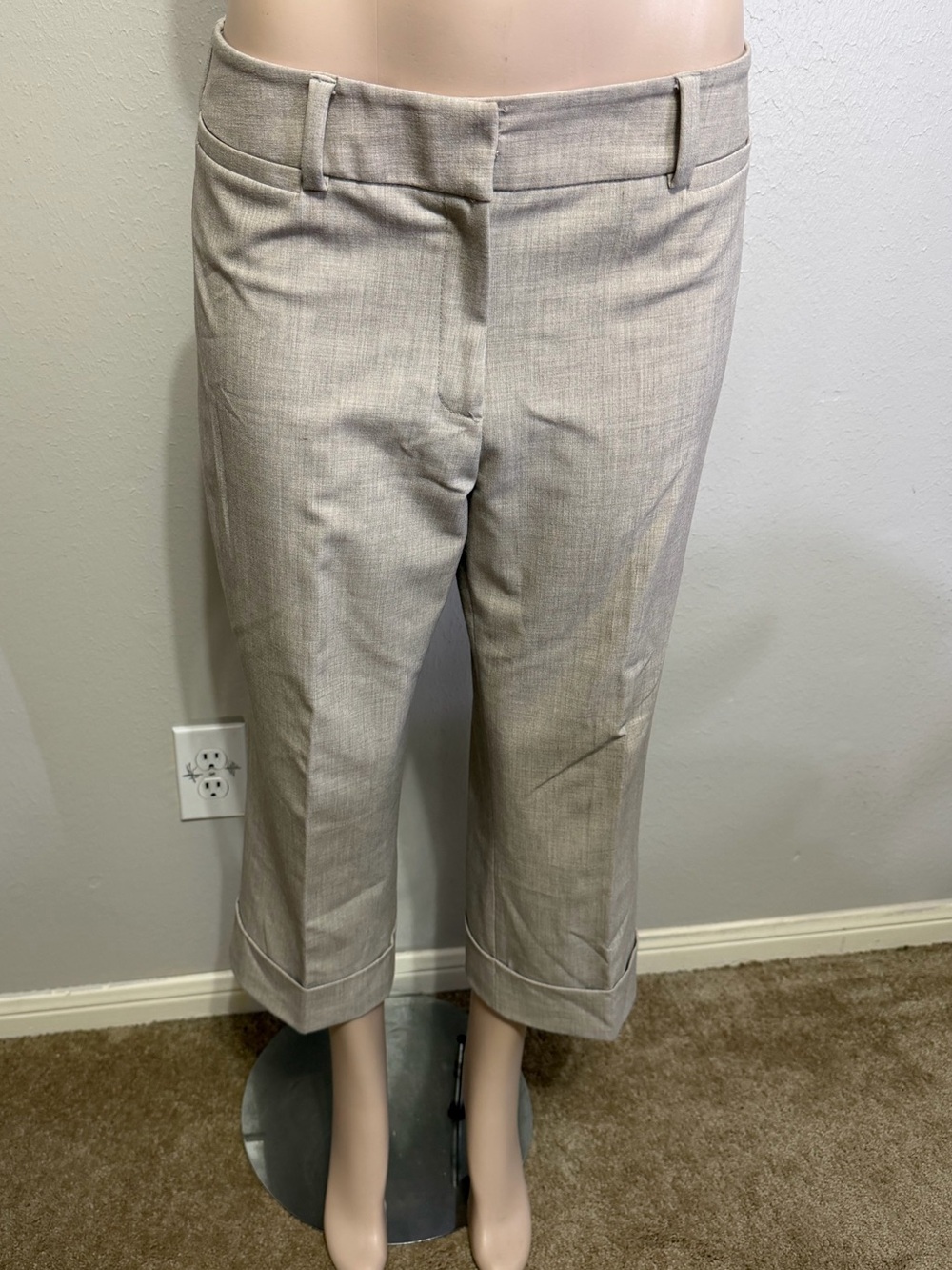 Rafaella Tailored Cropped Pants in Light Taupe